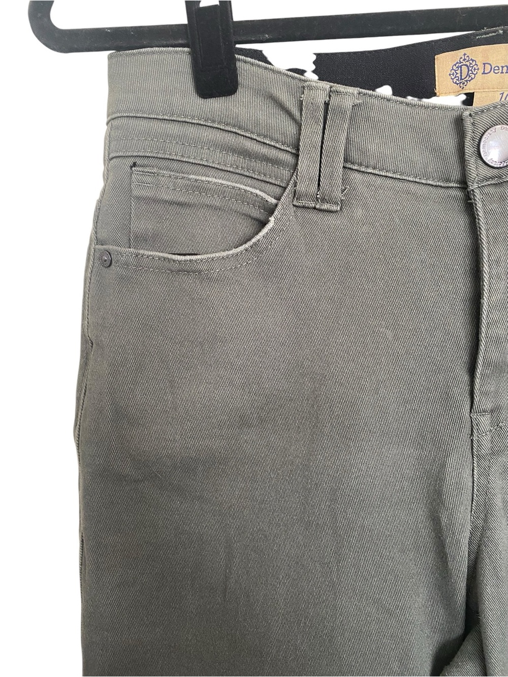 Democracy Ab Technology Crop Jeans Women’s 10 Olive Green High Rise - Picture 2 of 9